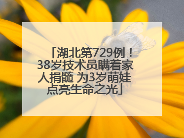 湖北第729例！38岁技术员瞒着家人捐髓 为3岁萌娃点亮生命之光