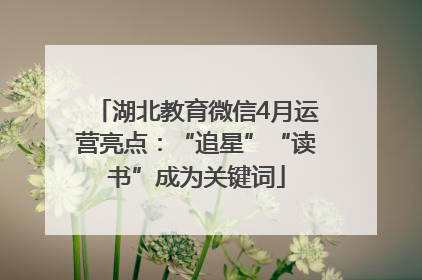 湖北教育微信4月运营亮点：“追星”“读书”成为关键词