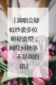 演唱会疑似抄袭多位明星造型，网红何秋亊：不是我的错