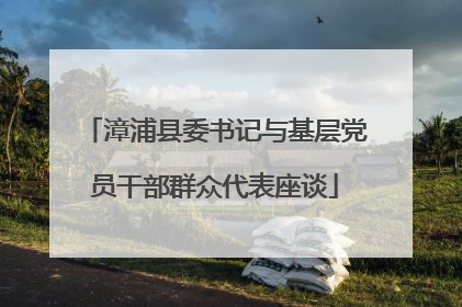 漳浦县委书记与基层党员干部群众代表座谈