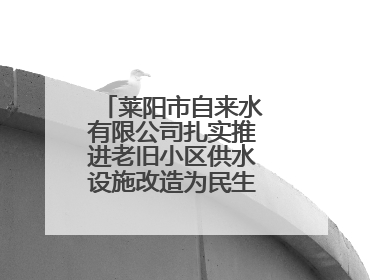 莱阳市自来水有限公司扎实推进老旧小区供水设施改造为民生幸福“加码”