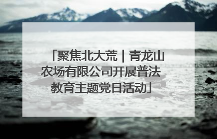 聚焦北大荒｜青龙山农场有限公司开展普法教育主题党日活动
