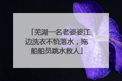 芜湖一名老婆婆江边洗衣不慎落水，拖船船员跳水救人