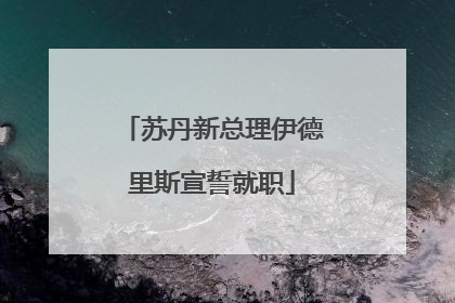 苏丹新总理伊德里斯宣誓就职