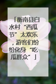 衡南县白水村“西瓜节”太欢乐，游客们纷纷化身“吃瓜群众”