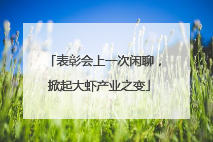 表彰会上一次闲聊，掀起大虾产业之变