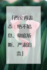 西安再表态：绝不姑息、彻底斩断、严肃追责