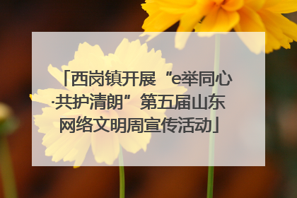 西岗镇开展“e举同心·共护清朗”第五届山东网络文明周宣传活动