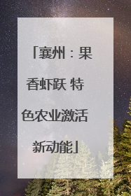 襄州：果香虾跃 特色农业激活新动能