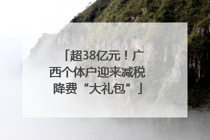 超38亿元！广西个体户迎来减税降费“大礼包”