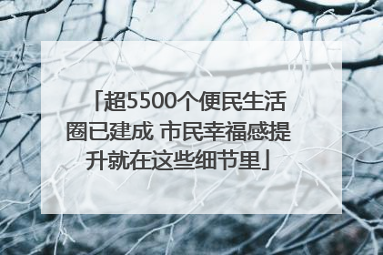 超5500个便民生活圈已建成 市民幸福感提升就在这些细节里