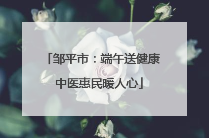 邹平市：端午送健康 中医惠民暖人心