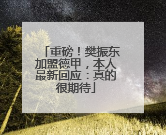 重磅！樊振东加盟德甲，本人最新回应：真的很期待