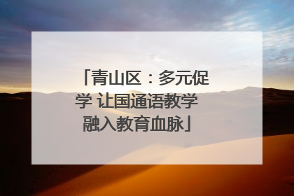 青山区：多元促学 让国通语教学融入教育血脉