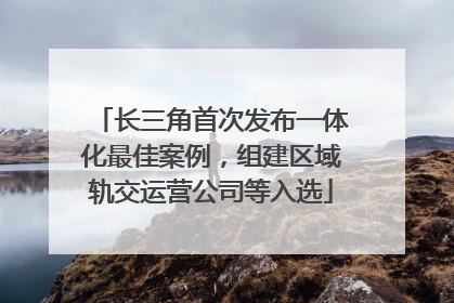 长三角首次发布一体化最佳案例，组建区域轨交运营公司等入选
