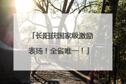 长阳获国家级激励表扬！全省唯一！