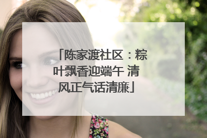 陈家渡社区：粽叶飘香迎端午 清风正气话清廉