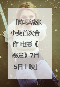 陈思诚张小斐首次合作 电影《恶意》7月5日上映