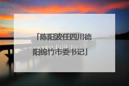 陈阳波任四川德阳绵竹市委书记