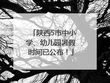 陕西5市中小学、幼儿园暑假时间已公布！