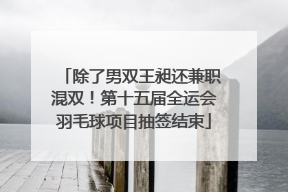 除了男双王昶还兼职混双！第十五届全运会羽毛球项目抽签结束