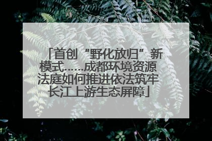 首创“野化放归”新模式……成都环境资源法庭如何推进依法筑牢长江上游生态屏障