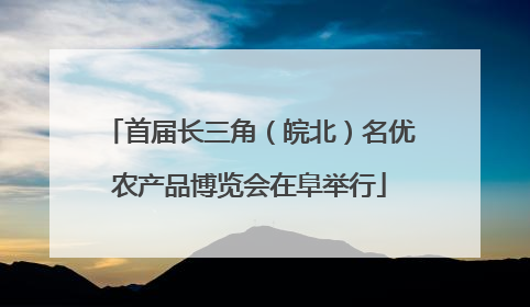 首届长三角（皖北）名优农产品博览会在阜举行