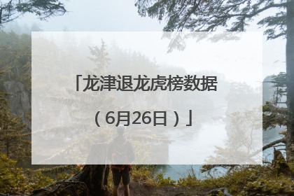 龙津退龙虎榜数据（6月26日）