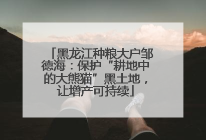 黑龙江种粮大户邹德海：保护“耕地中的大熊猫”黑土地，让增产可持续