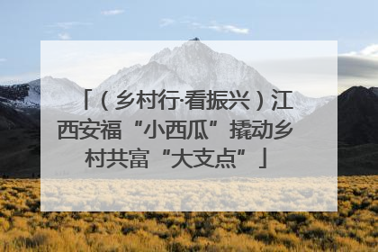 （乡村行·看振兴）江西安福“小西瓜”撬动乡村共富“大支点”