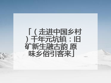 （走进中国乡村）千年元坑镇：旧矿新生融古韵 原味乡俗引客来