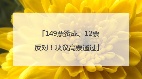 149票赞成、12票反对！决议高票通过