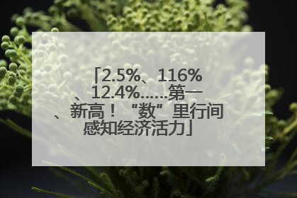 2.5%、116%、12.4%……第一、新高！“数”里行间感知经济活力