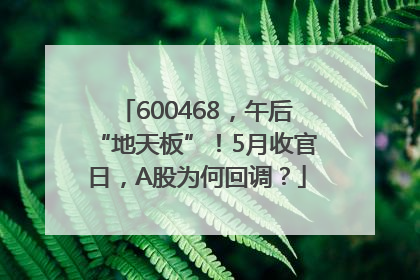 600468，午后“地天板”！5月收官日，A股为何回调？